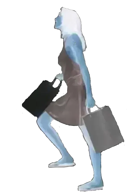 image of female shopper reduced to ghost